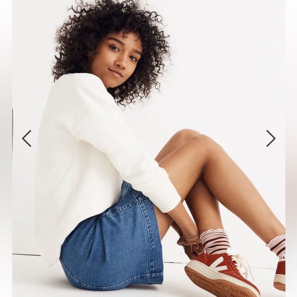 Stretch Denim A - Line Mini Skirt: Asymmetrical Edition - Picture 8 of 8